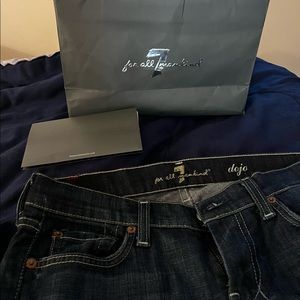 7 For All Mankind Jeans/size 26/ flare bottom/with cards and original bag.